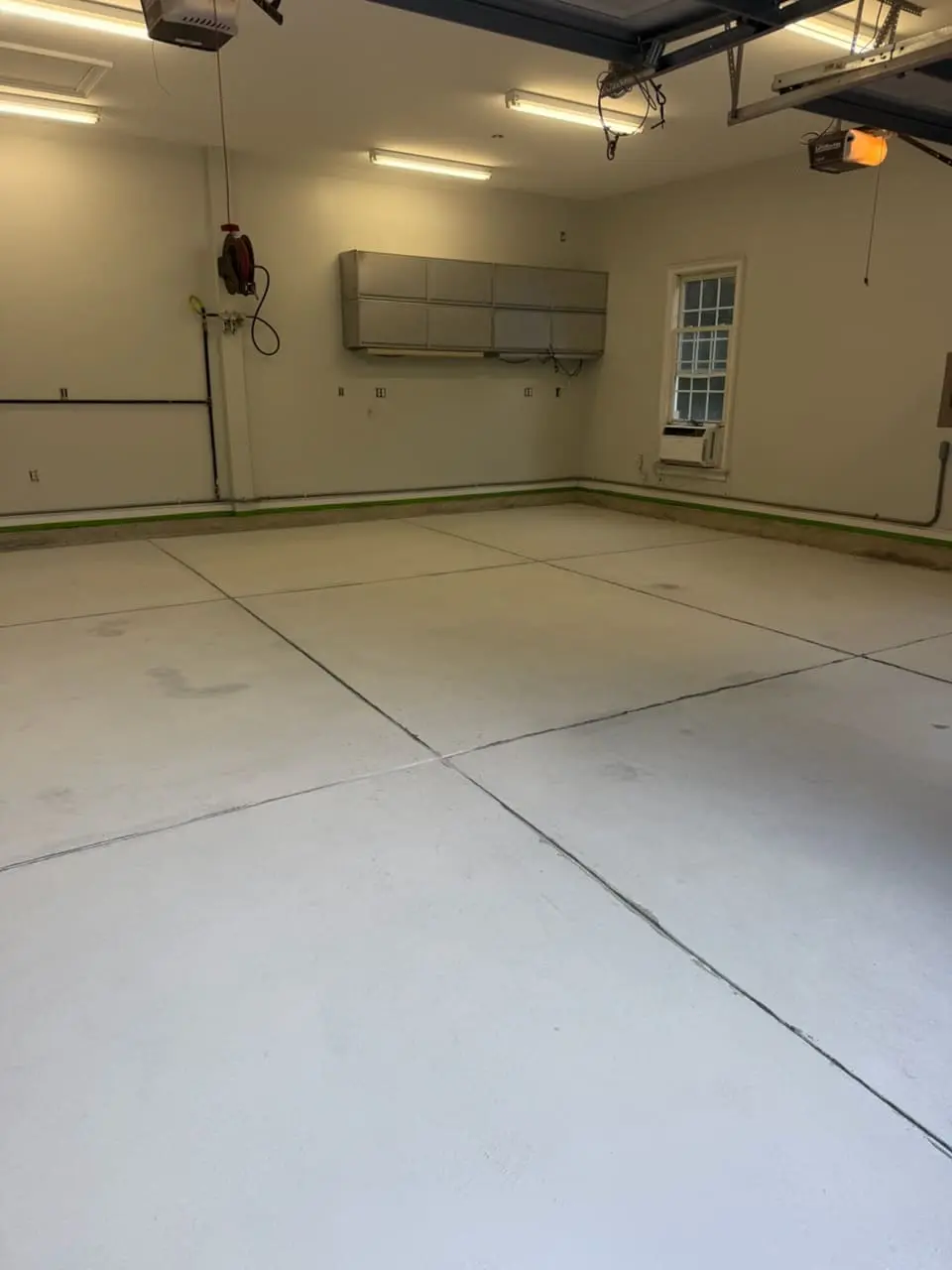 Concrete floor coating installation